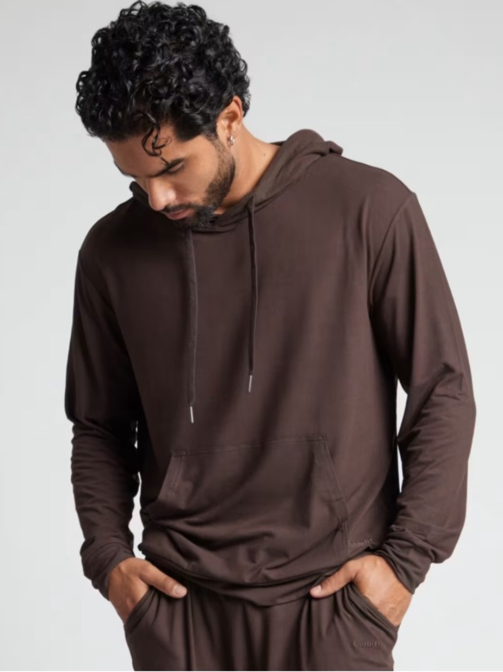 AllDayJersey Hooded Pullover Sweatshirt - Brown Espresso Size Medium NWT SOLDOUT - Picture 2 of 9